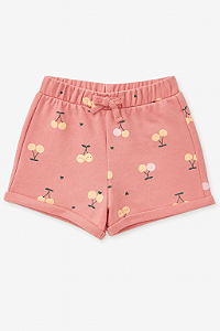 Shorts Infantil Menina Pekkle Algodão Salmão Cereja