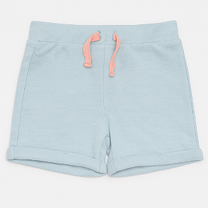 Shorts Infantil Menina Pekkle Azul Claro Algodão Confortável