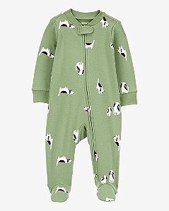 Macacão Cachorro Algodão Zíper Bidirecional Dormir e Brincar