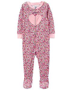 Macacão Carter’s Bebê Algodão Floral Rosa com Estampa de Coração
