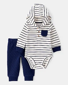 Conjunto 2 Peças Bebê Menino Carter’s Body + Calça Listrado