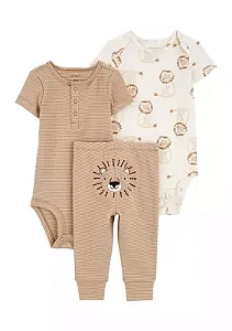 Conjunto 3 Peças Bebê Menino Carter’s Body Listrado + Leão
