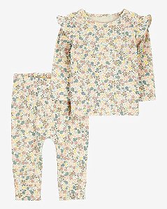 Conjunto 2 Peças Bebê Menina Carter’s Camiseta + Calça Floral