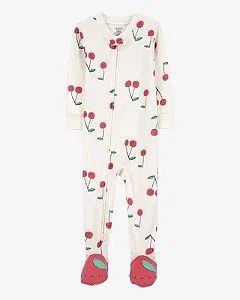 Macacão Bebê Menina Carter’s Algodão Estampa Cereja