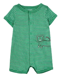 Romper Bebê Menino Carter’s Verde Listrado Leão