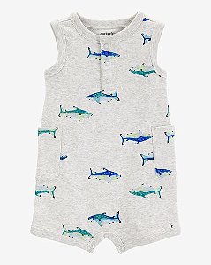 Romper Bebê Menino Carter’s Regata Cinza Tubarão