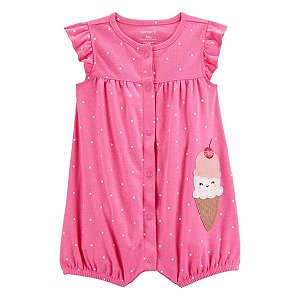 Romper Bebê Menina Carter’s Pink Estampa Sorvete