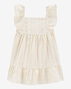 Vestido Bebê Menina Carter’s Crochê Marfim Esvoaçante
