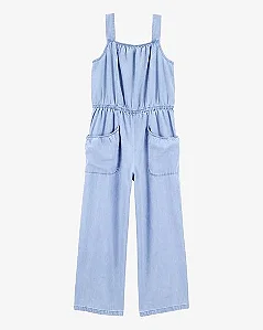 Macacão Jeans Infantil Menina OshKosh com Bolso