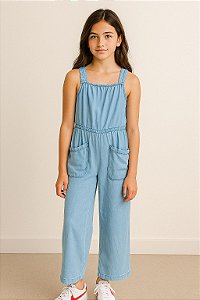 Macacão Jeans Infantil Menina OshKosh com Bolso