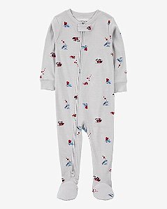 Macacão Infantil Menino Carter’s Cinza Barco e Helicóptero