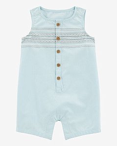 Romper Infantil Menino Baby B’gosh Azul Tribal Botões