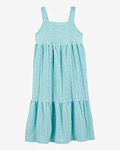 Vestido Infantil Carter’s Midi Verde Texturizado em Camadas