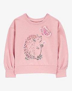 Blusa Infantil Menina Carter’s Rosa com Estampa Porco-Espinho