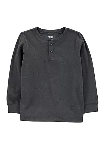 Blusa Moletom Infantil Menino Carter’s Térmica Chumbo com Botões