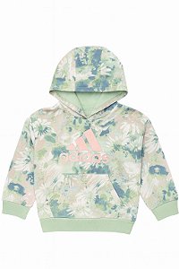 Moletom Infantil Menina Adidas Verde com Rosa Floral Importado