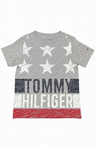 Camiseta Infantil Menino Tommy Hilfiger Cinza Estampa Estrelas