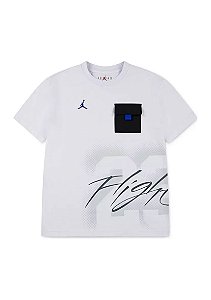 Camiseta Infantil Menino Air Jordan Branca com Bolso Preto