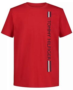 Camiseta Infantil Menino Tommy Hilfiger Vermelha Estampa Lateral