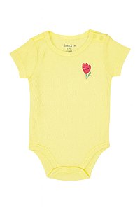Body Infantil Menina Garanimals Amarelo Flor Bordada Importado