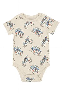 Body Infantil Menino Garanimals Bege Carros e Moto Importado