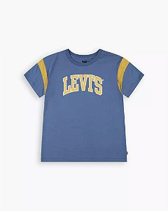 Camiseta Infantil Menino Levi’s Azul Manga Curta Estampa Amarela