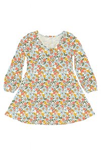 Vestido Infantil Menina Limited Too Floral Manga Longa Importado