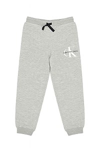 Calça Infantil Menino Calvin Klein Cinza Moletom Forro Fleece