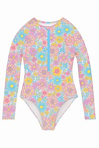 Maiô Infantil Menina Wonder Nation Flores Coloridas Importado