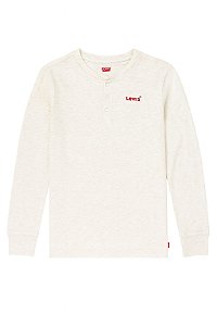Camiseta Manga Longa Menino Levis Bege Com Bordado Importada
