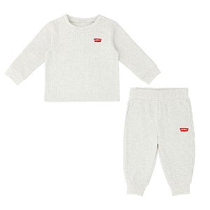 Conjunto Infantil Levi’s 2 Peças Canelado Cinza Importado