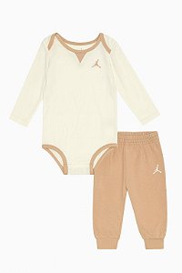 Conjunto 2 Peças Menino Air Jordan Body e Calça Bege Importado
