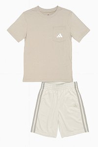 Conjunto 2 Peças Menino Adidas Camiseta e Bermuda Dry Fit Importado