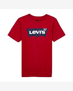 Camiseta Infantil Levi’s Vermelha Básica Manga Curta com Logo