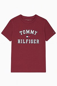 Camiseta Bordô Menino Tommy Hilfiger Algodão Importada