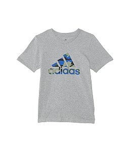 Camiseta Infantil Menino Adidas - Manga Curta Cinza Estampa Camuflada