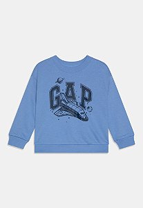 Moletinho Menino Gap Azul Com Logo Foguete Super Confortável