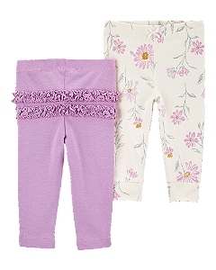Kit com 2 Calças Menina Carters Lilás e Floral