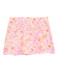 Saia Floral Rosa e Laranja Algodão Carters Menina