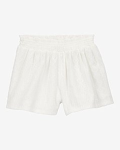 Shorts Smocked Infantil - Creme Renda - Menina Carters