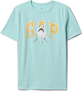 Camiseta Infantil Menino Gap Manga Curta Verde Tubarão