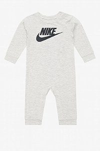 Macacão Infantil Algodão Nike Cinza Com Logo Preta