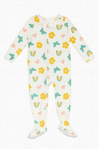 Macacão Fleece Menina Carters Branco Arco-Íris