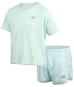 Conjunto Infantil Menina New Balance 2 Peças Camiseta Verde