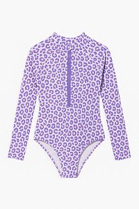 Maiô Infantil Menina Wonder Nation Lilás Leopardo Importado