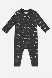 Macacão Menina Puma Preto Logos Coloridas