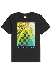 Camiseta Menino Quiksilver Manga Curta Preta Com Estampa