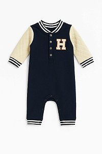 Macacão Menino Tommy Hilfiger Azul Marinho Forrado Fleece
