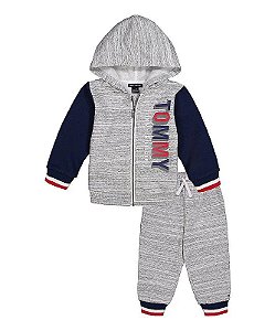 Conjunto 2 Peças Menino Tommy Hilfiger Jaqueta Cinza Zíper