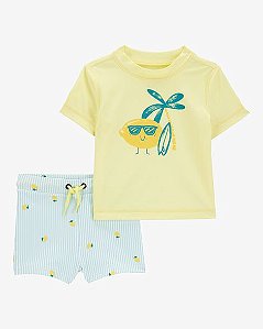 Conjunto Menino Carters 2 Peças Praia - Amarelo Limão